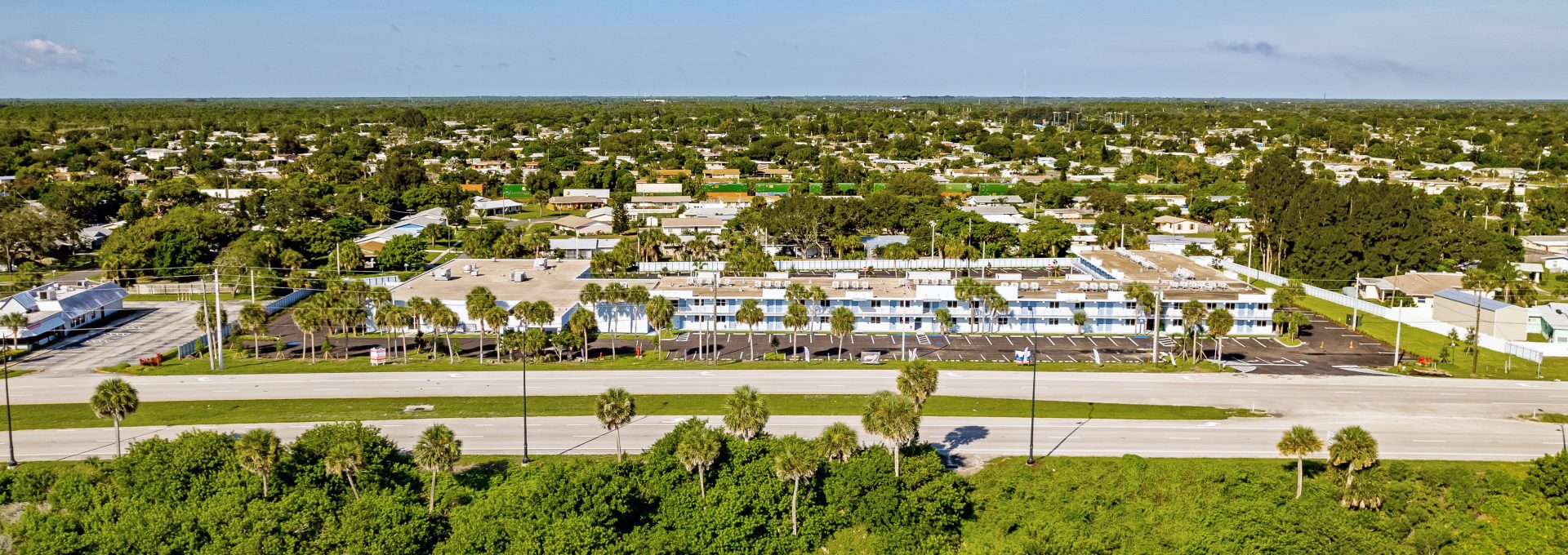 Arial view of property above river