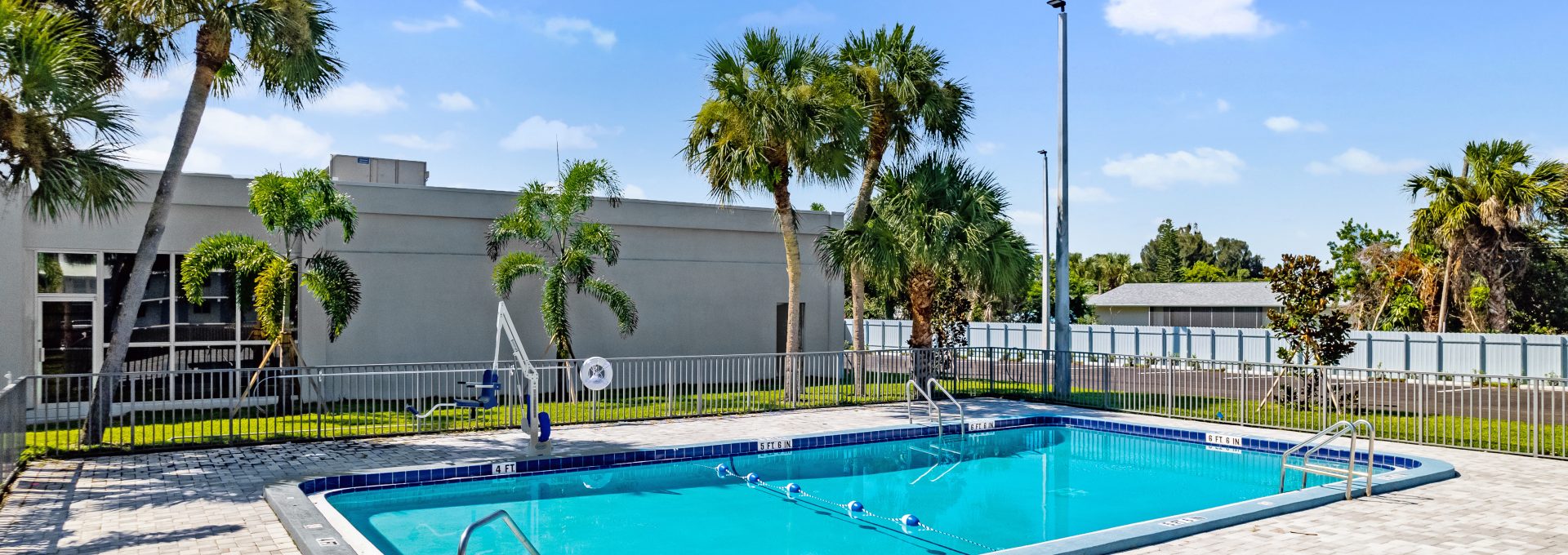 view of pool and entry points